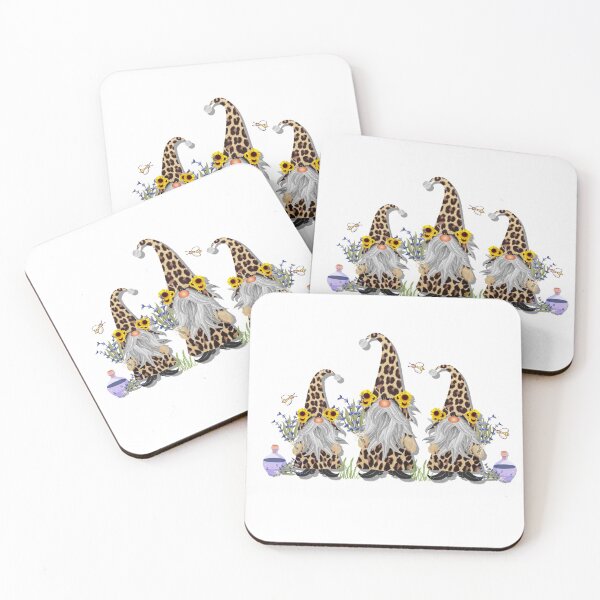 Item preview, Three Leopard Gnomes with Lavender and Bees designed and sold by monicacarr.
