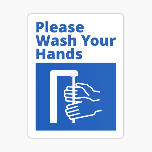 Item preview, Please Wash Your Hands - Blue and White Sign designed and sold by SocialShop.