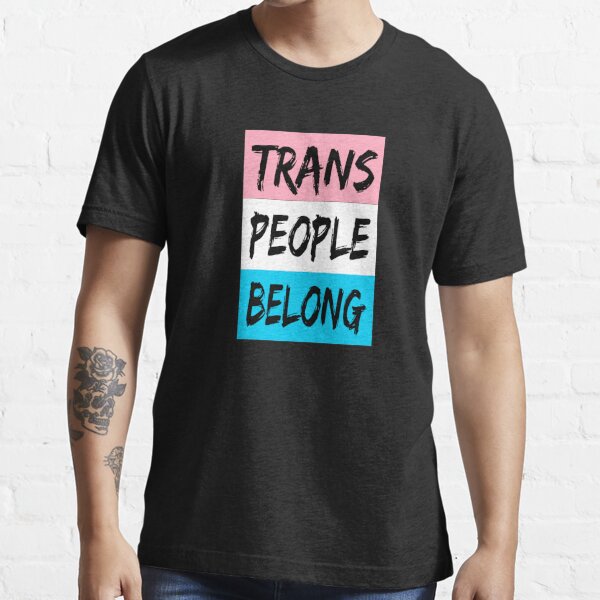Trans People Belong Tee - Navy