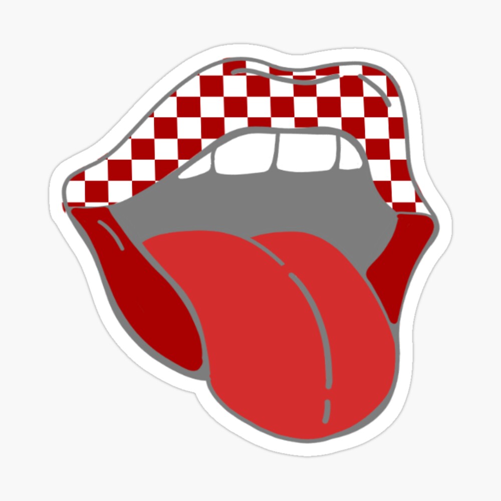 Checkered Lips Sticker