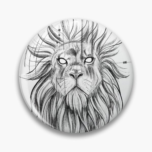 Item preview, Sketch Style Lion con líneas geométricas designed and sold by Tyler Rosso.