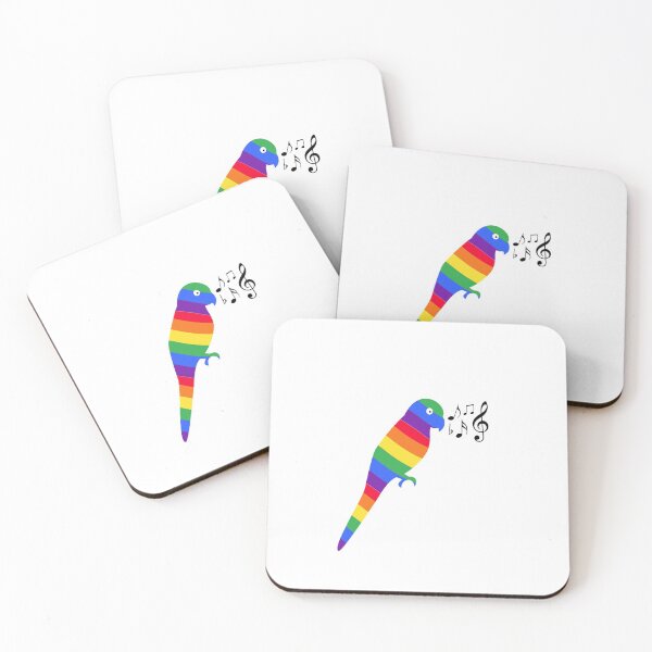 Item preview, Cute Bird Singing illustration rainbow colors designed and sold by Amineharoni.