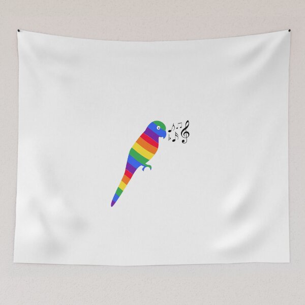 Item preview, Cute Bird Singing illustration rainbow colors designed and sold by Amineharoni.