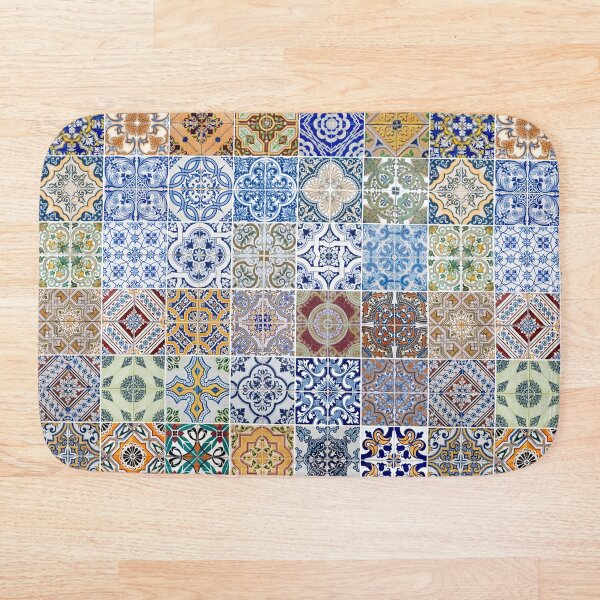 Set of 48 ceramic tiles patterns Bath Mat