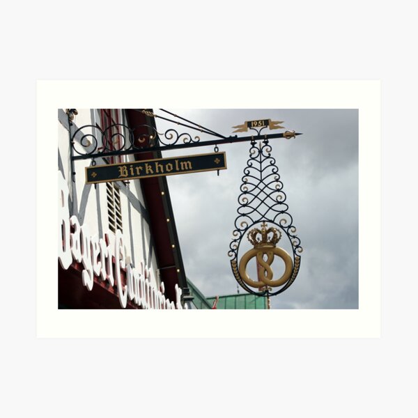 Birkholm Sign in Solvang California Art Print