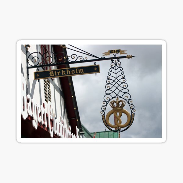 Birkholm Sign in Solvang California Glossy Sticker