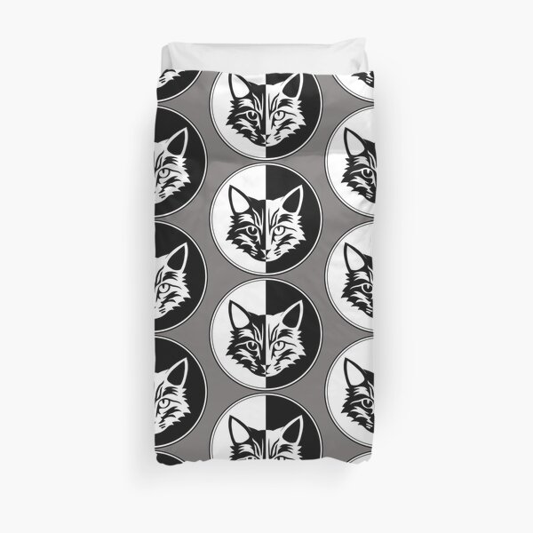 YinYang Katzen Logo mit Style invertiert Bettbezug