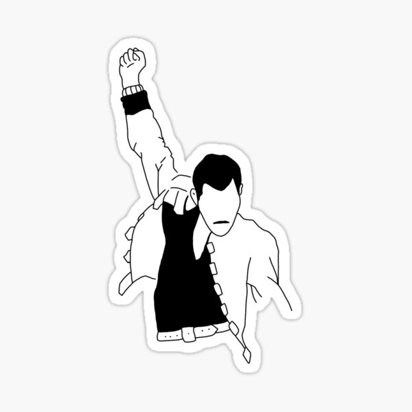 Freddie Mercury Outline Sticker