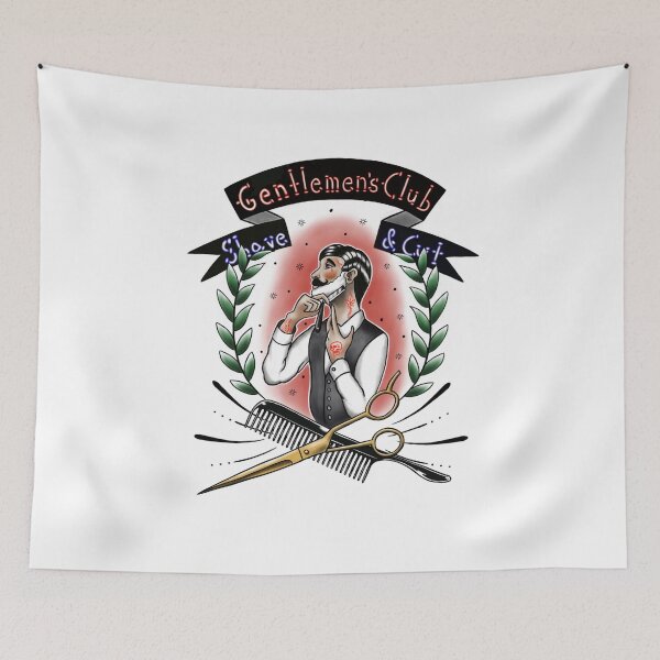 Item preview, Old School Gentlemen's Club Barber Shop Tattoo Design designed and sold by Tyler Rosso.