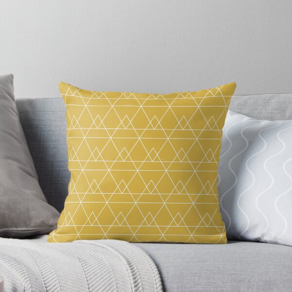 Aperçu de l'œuvre Pyramidal - Motif géométrique minimaliste en blanc et jaune moutarde clair créée et vendue par kierkegaard.