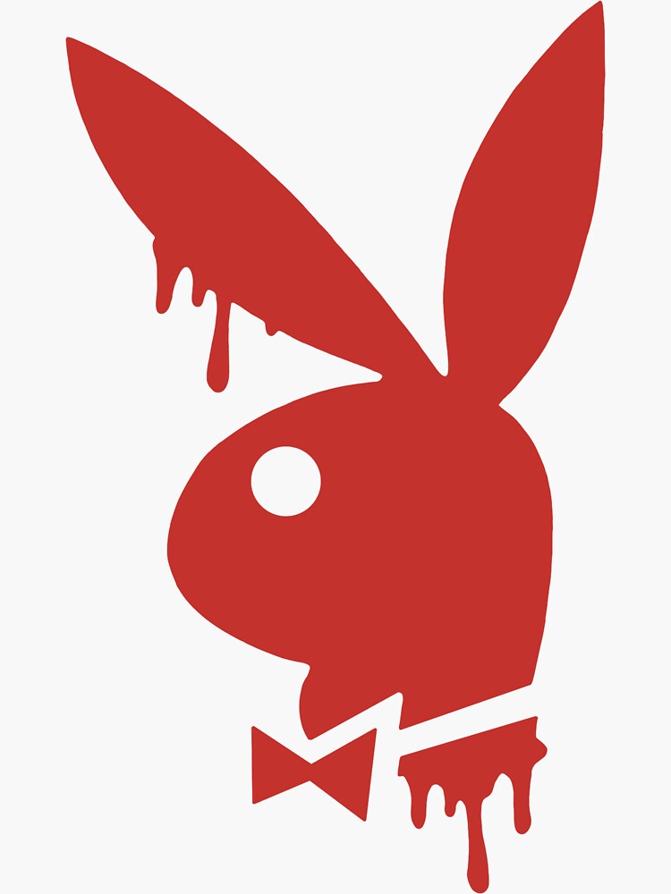 Download " Red Drip Playboy Bunny" Sticker by designedsyddd | Redbubble