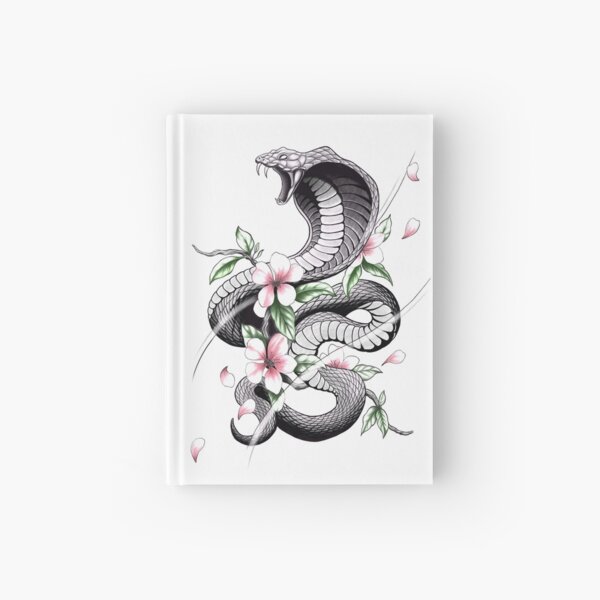Item preview, Fierce Cobra Tattoo Style with Cherry Blossoms designed and sold by Tyler Rosso.