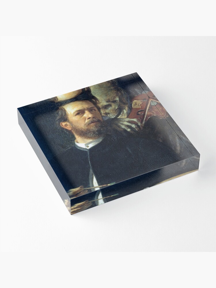 Alternate view of Self Portrait With Death Playing the Fiddle - Arnold Bocklin Acrylic Block