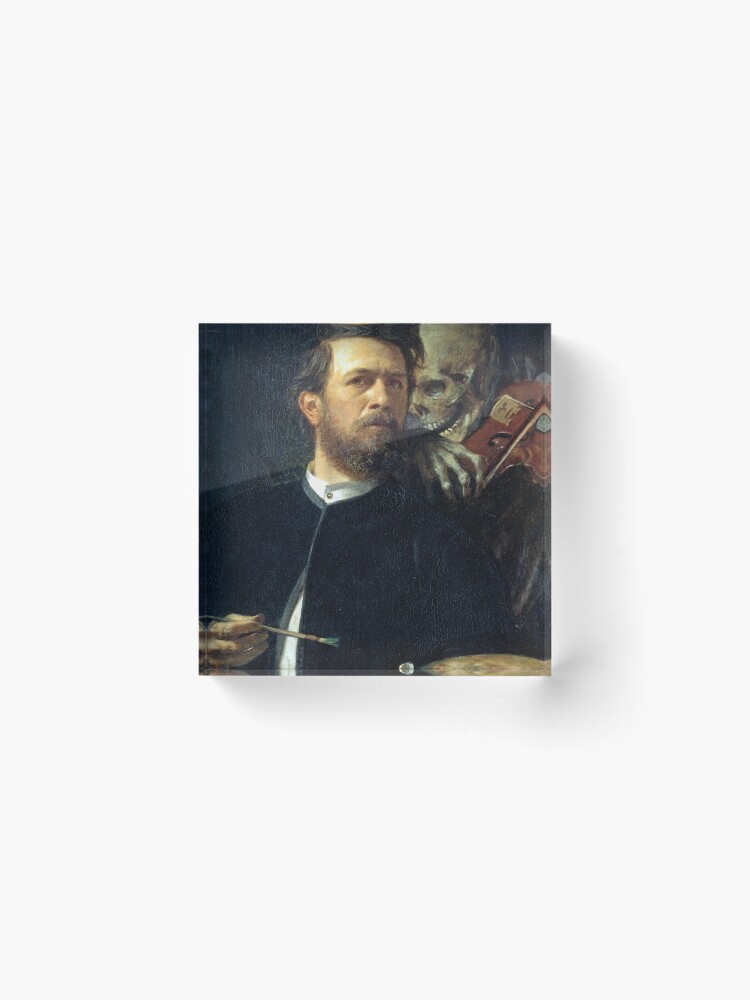 Alternate view of Self Portrait With Death Playing the Fiddle - Arnold Bocklin Acrylic Block