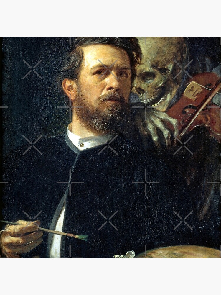 Self Portrait With Death Playing the Fiddle - Arnold Bocklin by forgottenbeauty