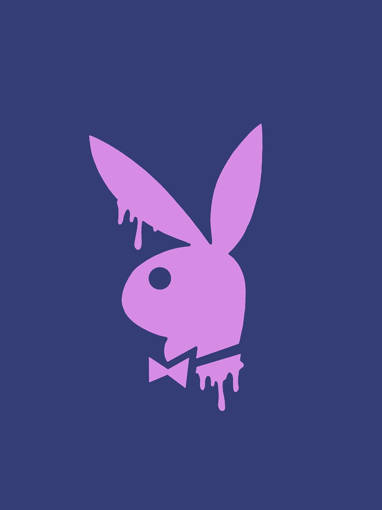 "Pastel Purple Drip Playboy Bunny" Zipped Hoodie by