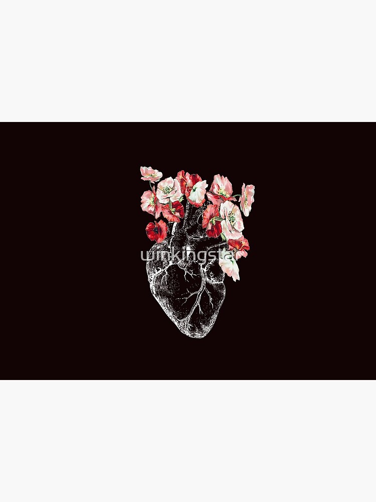 Anatomical Heart with Flowers by winkingstar