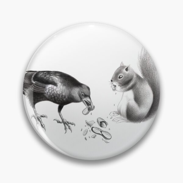 Item preview, Crow and Squirrel Eating Peanuts designed and sold by Tyler Rosso.