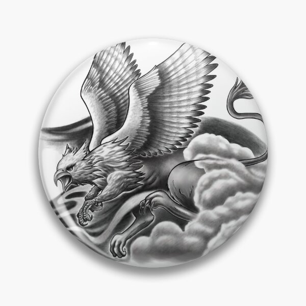Aperçu de l'œuvre Griffon mythique féroce volant dans la brume créée et vendue par Tyler Rosso.