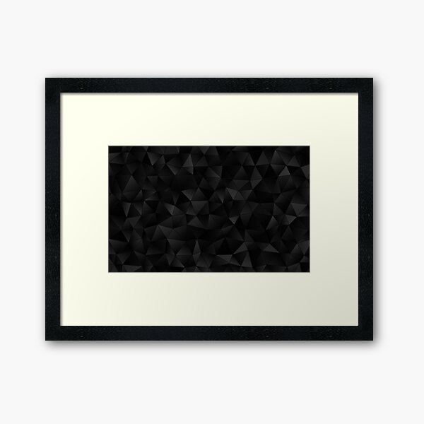 Charcoal Black Crystal Framed Art Print