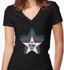 Megadeth Vic For President 2012 Women's Fitted V-Neck T-Shirt
