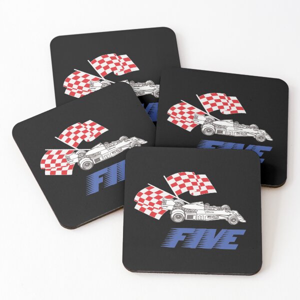 Item preview, Race Car Track Lucky Number 5 Birthday prints designed and sold by Lisbob.