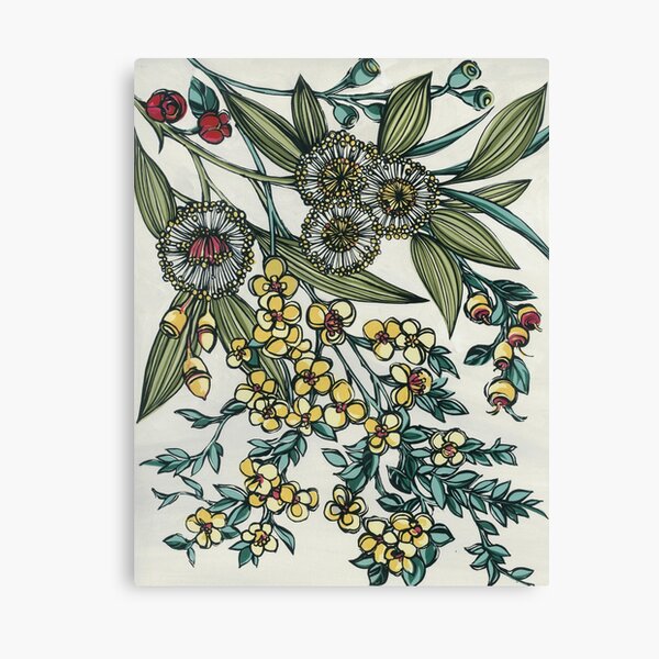 Retro Australian Native Floral Canvas Print