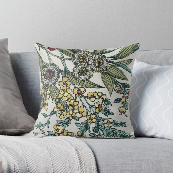 Retro Australian Native Floral Coussin