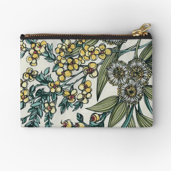Retro Australian Native Floral Zipper Pouch