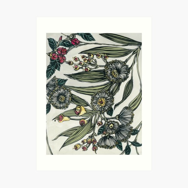 Retro Australian Native Floral 2 Art Print
