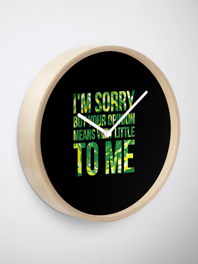 Alternate view of im sorry but your opinion means very little to me Clock