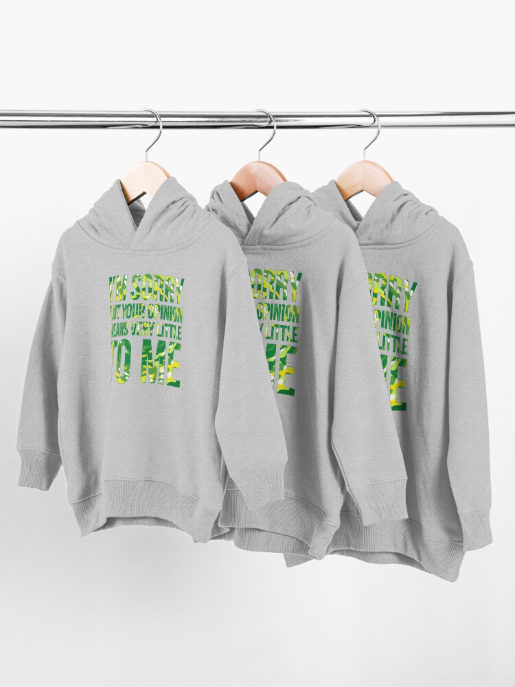 Alternate view of im sorry but your opinion means very little to me Toddler Pullover Hoodie