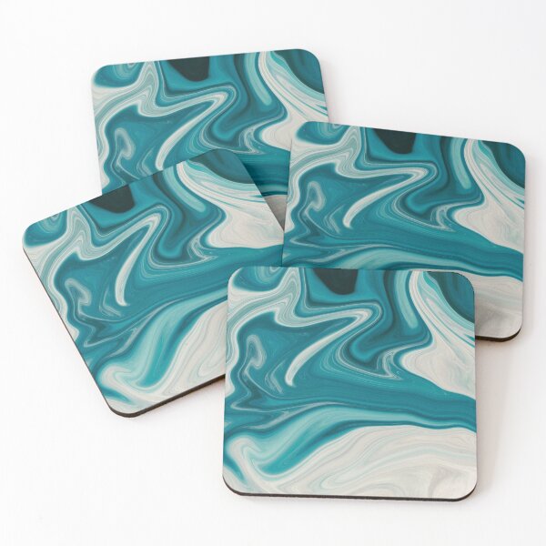 Item preview, Cool teal, aqua blue whirls and swirls pattern  designed and sold by cathelkav.