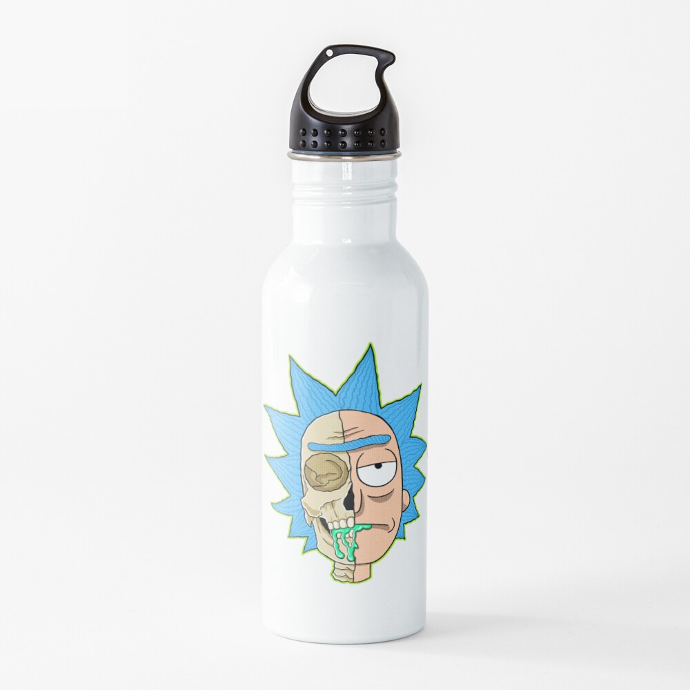 morty rick and morty skull Water Bottle