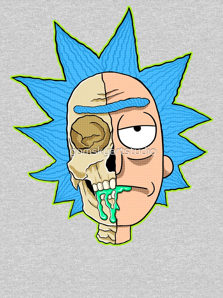 morty rick and morty skull by gomskyartstudio
