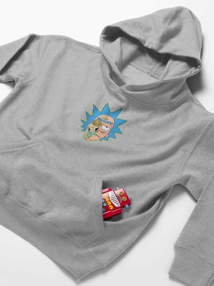 Alternate view of morty rick and morty skull Kids Pullover Hoodie