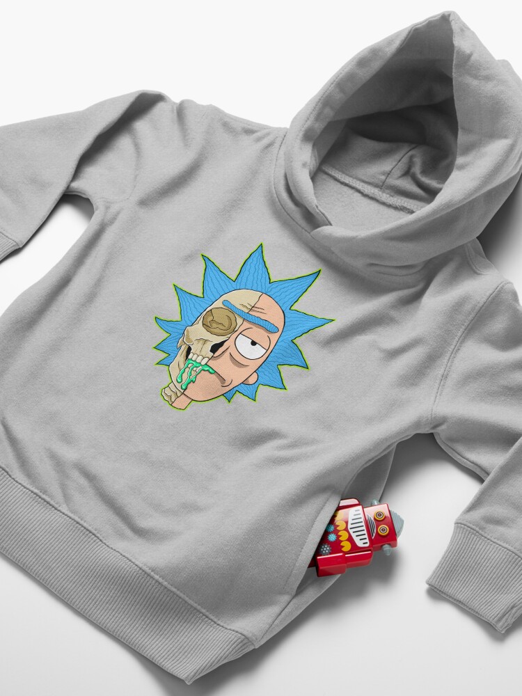 Alternate view of morty rick and morty skull Toddler Pullover Hoodie