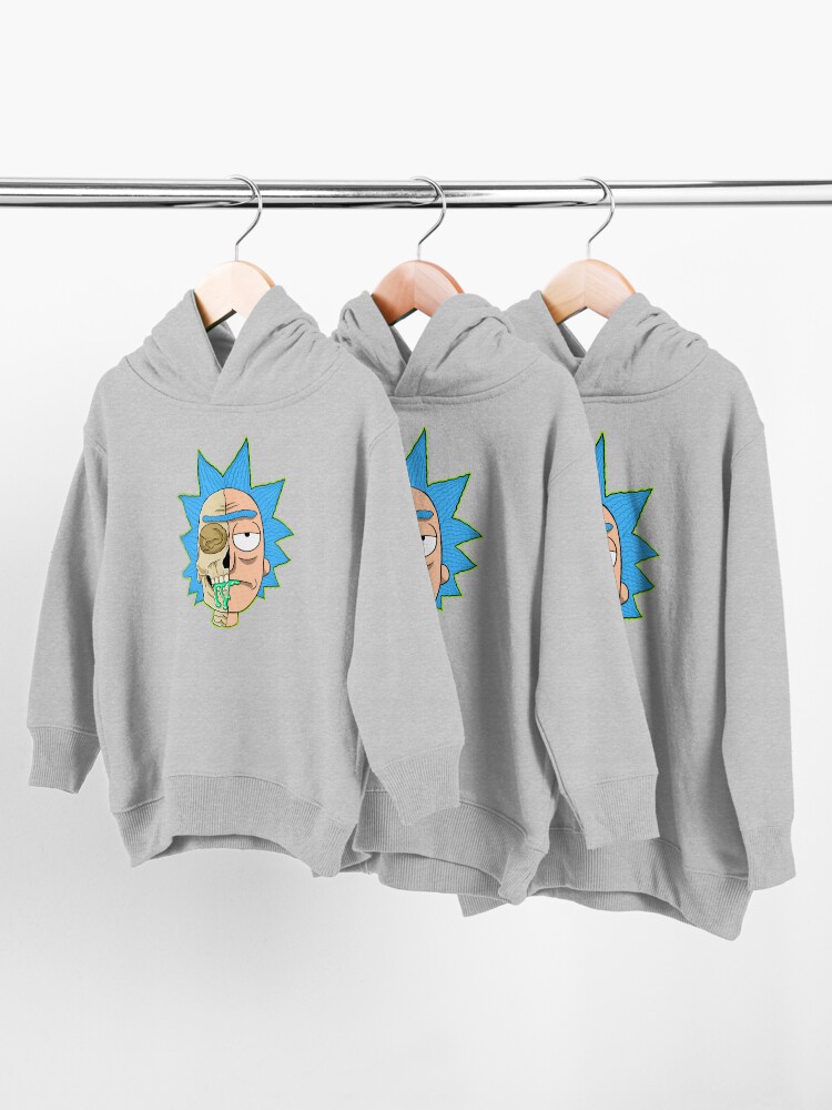 Alternate view of morty rick and morty skull Toddler Pullover Hoodie