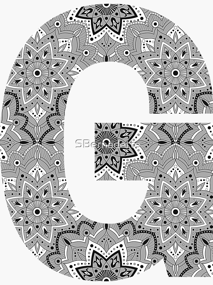 Thumbnail 3 of 3, Sticker, Mandala Letter G designed and sold by SBernadette.