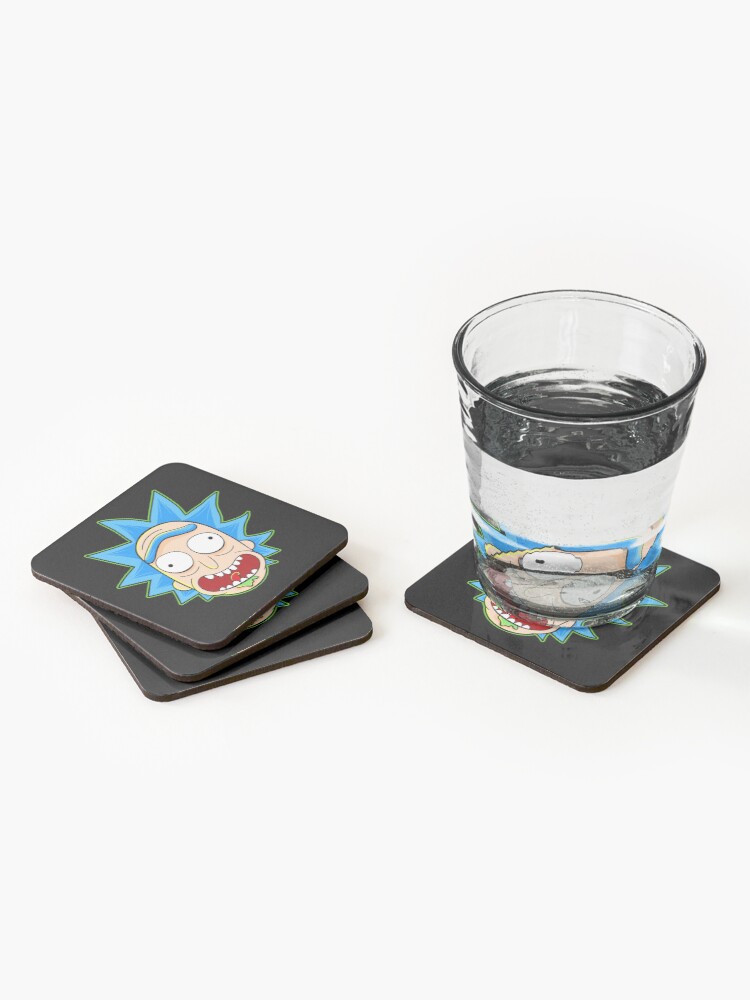 Alternate view of rick and morty rick sanchez Coasters (Set of 4)