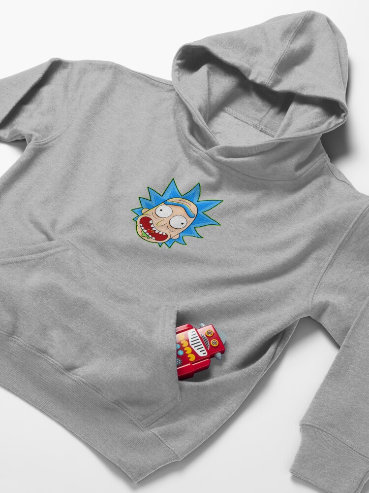 Alternate view of rick and morty rick sanchez Kids Pullover Hoodie