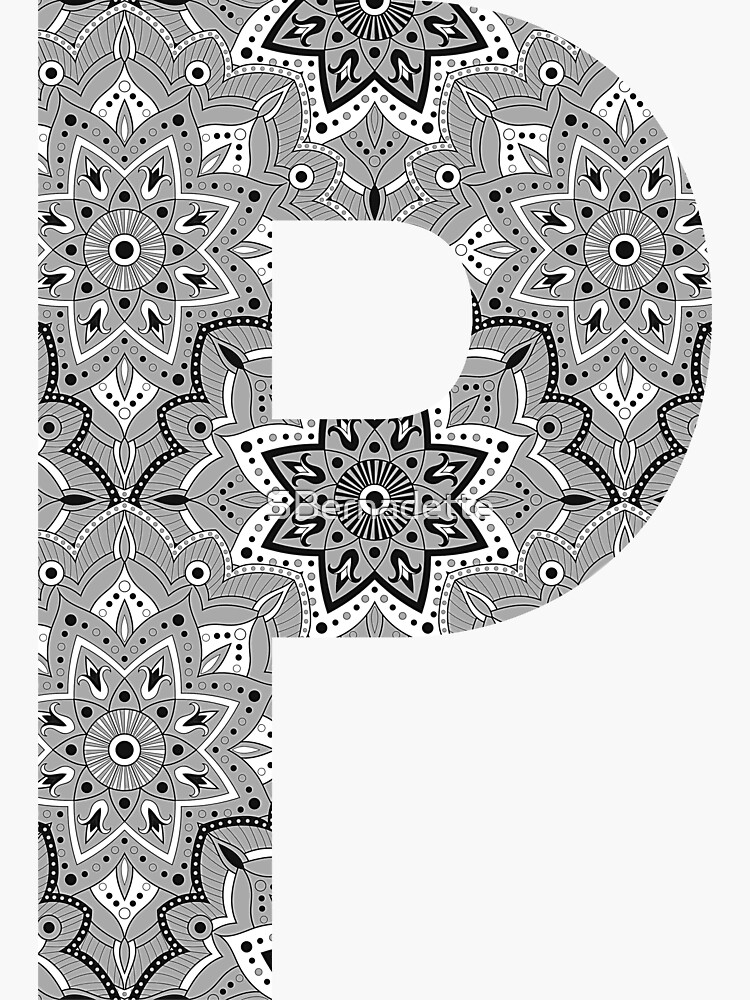 Thumbnail 3 of 3, Sticker, Mandala Letter P designed and sold by SBernadette.