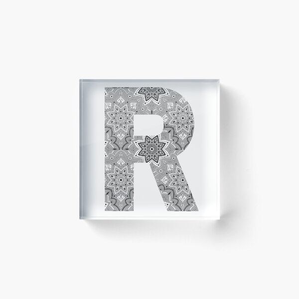 Mandala Letter R Acrylic Block