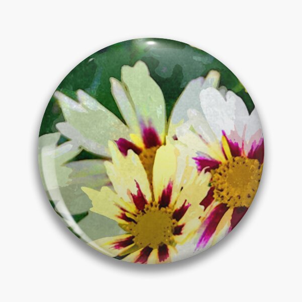 Item preview, White and Pink with Yellow Center Coreopsis Watercolor Pattern designed and sold by Peace4Patti.