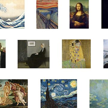 Artwork thumbnail, World's Most Famous Artworks & Paintings Sticker Sheet Pack Set by reapolo