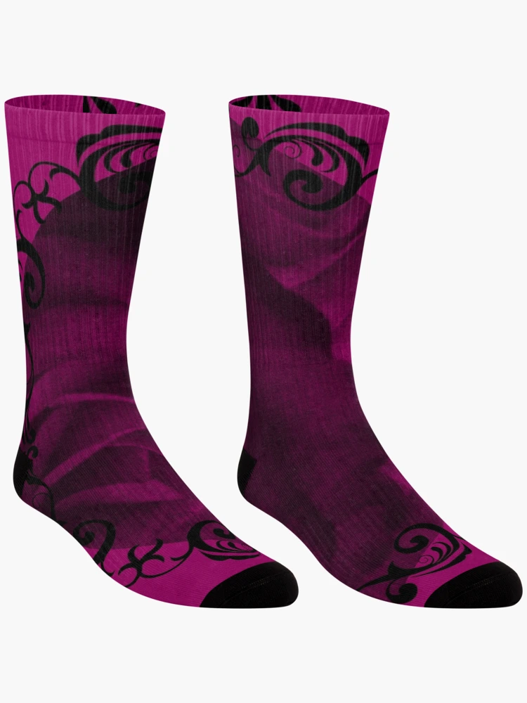 Thumbnail 3 of 5, Socks, Royal Roses purple Pattern designed and sold by ItezaPatterns.