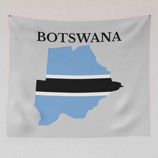 Item preview, Botswana flag map designed and sold by marosharaf.