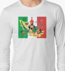 Cinco de Mayo with Mexican Flag Long Sleeve T-Shirt