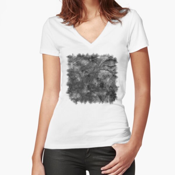 The Atlas of Dreams - Plate 10 (b&w) Fitted V-Neck T-Shirt