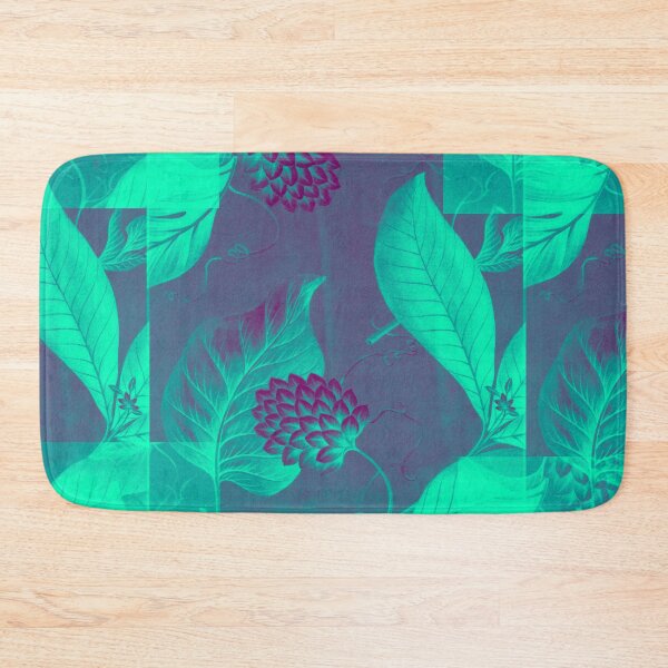 Item preview, Green/teal stamp fabric print designed and sold by ItezaPatterns.